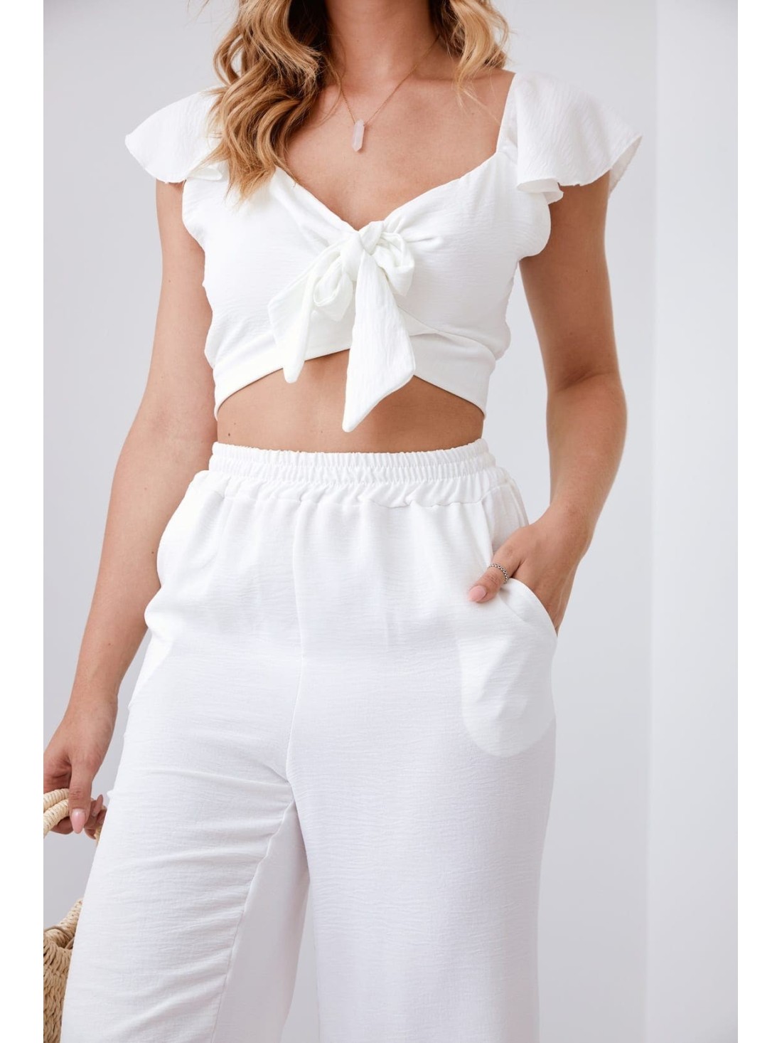 Ekri Crop-Top-Set mit weiter Hose 8108 – Online-Shop – Boutique